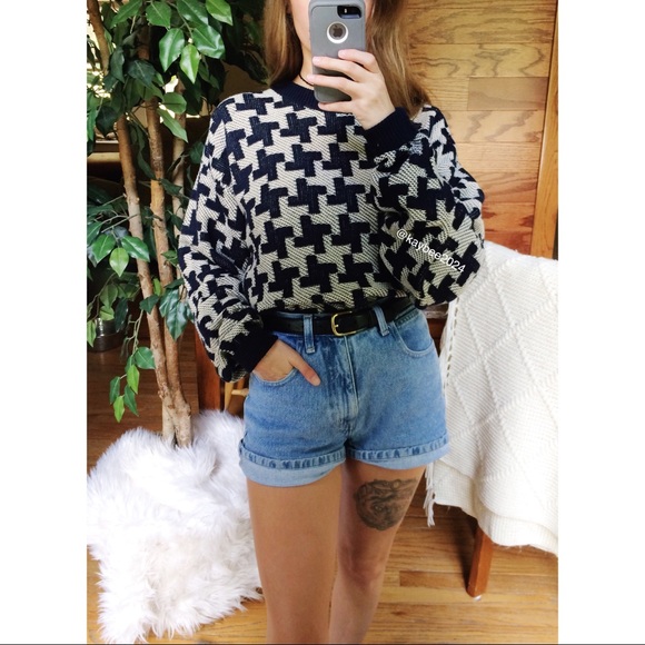Vintage Sweaters - 🌿 Vintage Retro Printed Chunky Knit Sweater 🌿